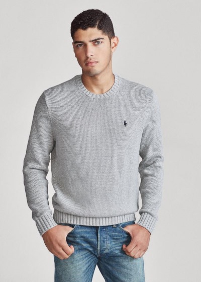 Sueter Polo Ralph Lauren Hombre Grises - Cotton Crewneck - NYZGC9821